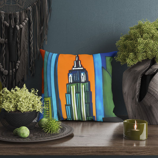 New York Empire State Building, Decorative Pillow, Cat Pillow, Comfortable, Colorful Pillow Case, Contemporary Pillow, 20X20 Pillow Cover