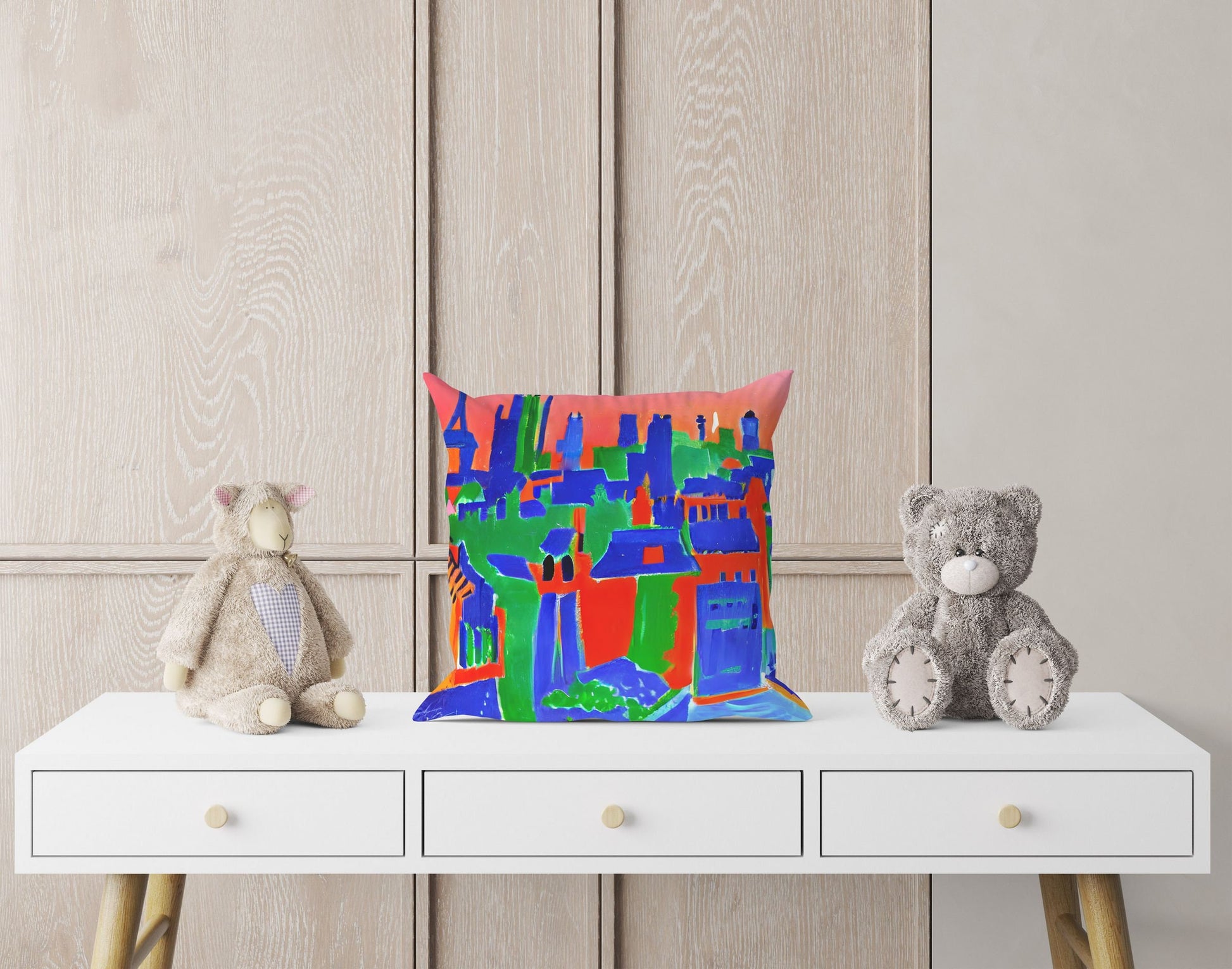 Paris City View, Tapestry Pillows, Abstract Pillow Case, Art Pillow, Colorful Pillow Case, Impressionist Pillow, 20X20 Pillow Cover