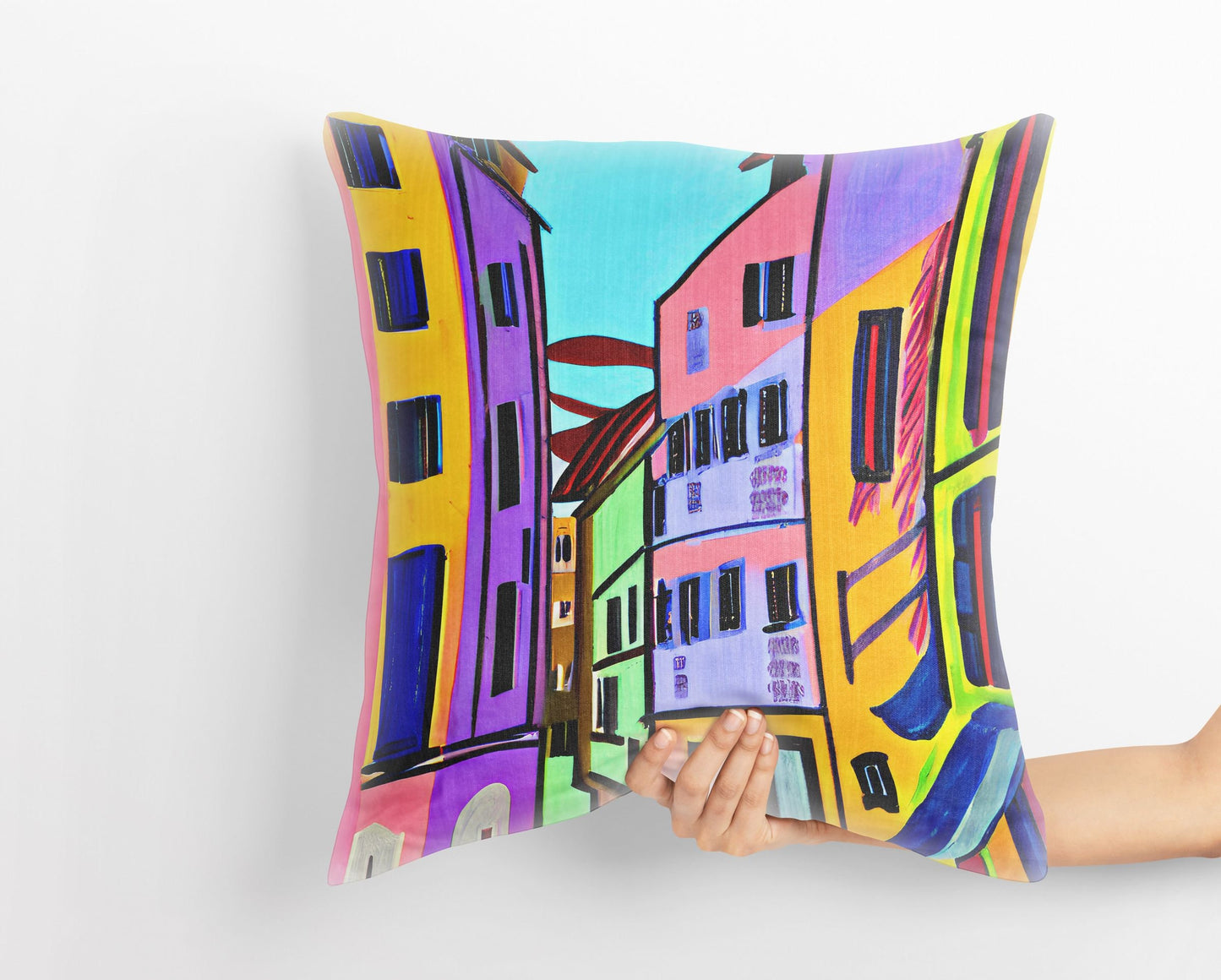 Florence Cityscape, Throw Pillow, Abstract Throw Pillow Cover, Art Pillow, Colorful Pillow Case, Modern Pillow, Nursery Decor