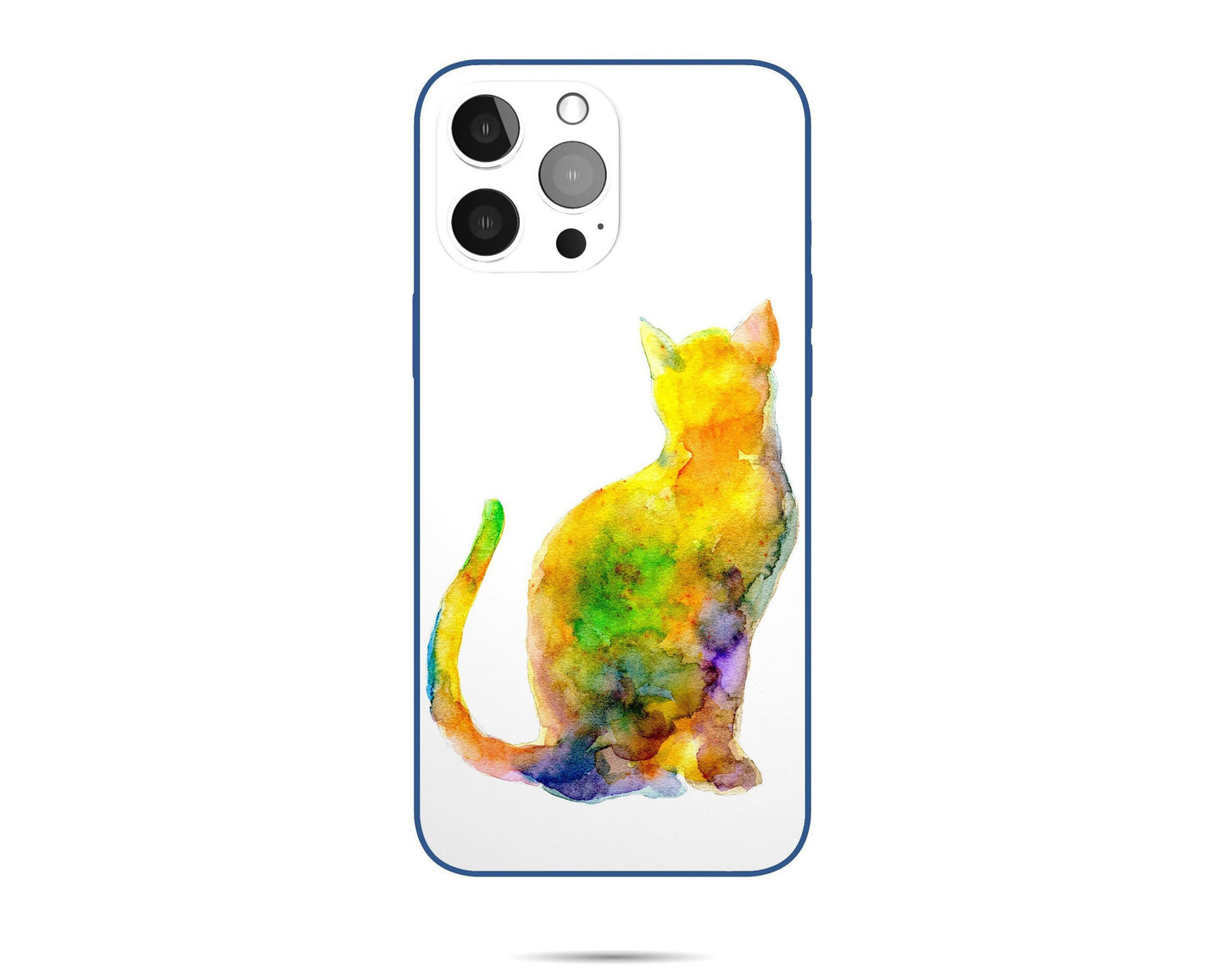 Watercolor Cat Abstract Iphone 14 Case Iphone Cover, Iphone 13 Case, Iphone Cases, Aesthetic Phone Case, Protective Case, Silicone Case