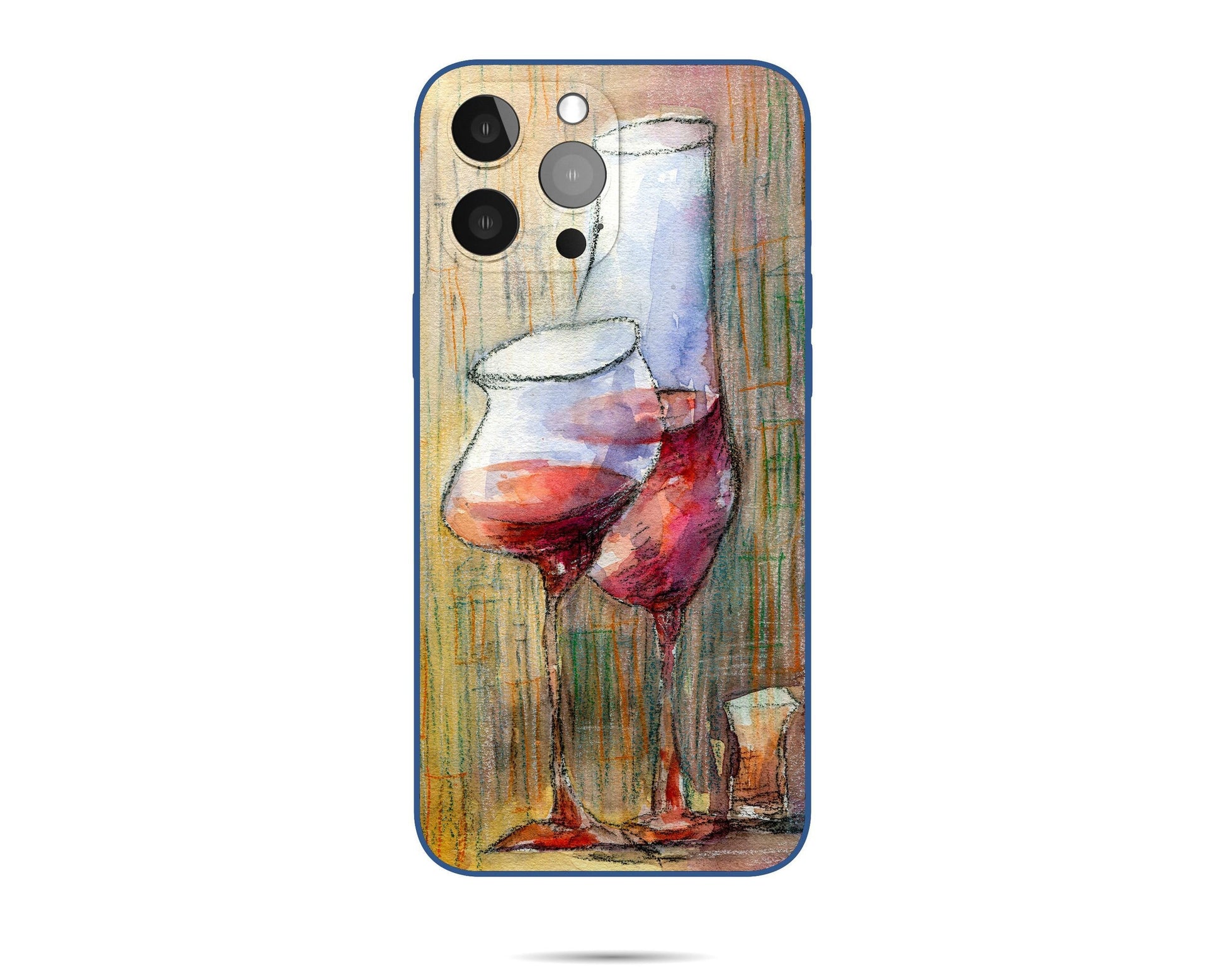 Wine In Two Glasses Abstract Iphone 14 Pro Case, Iphone 8 Case, Iphone Xmax, Aesthetic Phone Case, Iphone Protective Case, Iphone Case Matte
