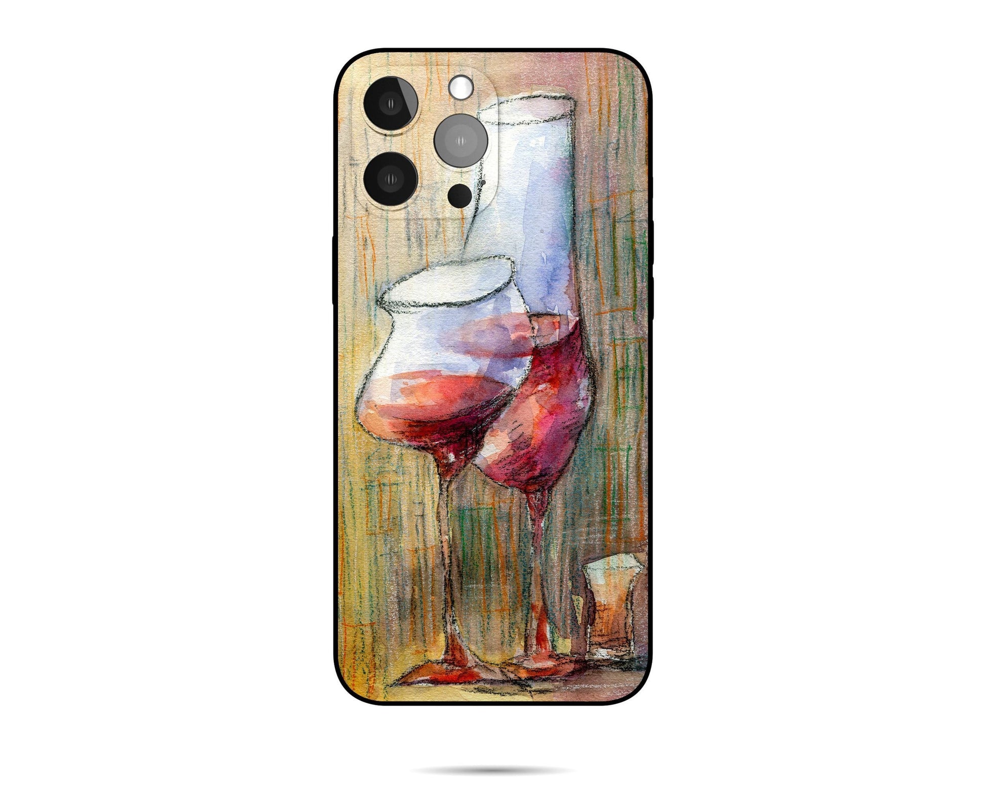 Wine In Two Glasses Abstract Iphone 14 Pro Case, Iphone 8 Case, Iphone Xmax, Aesthetic Phone Case, Iphone Protective Case, Iphone Case Matte