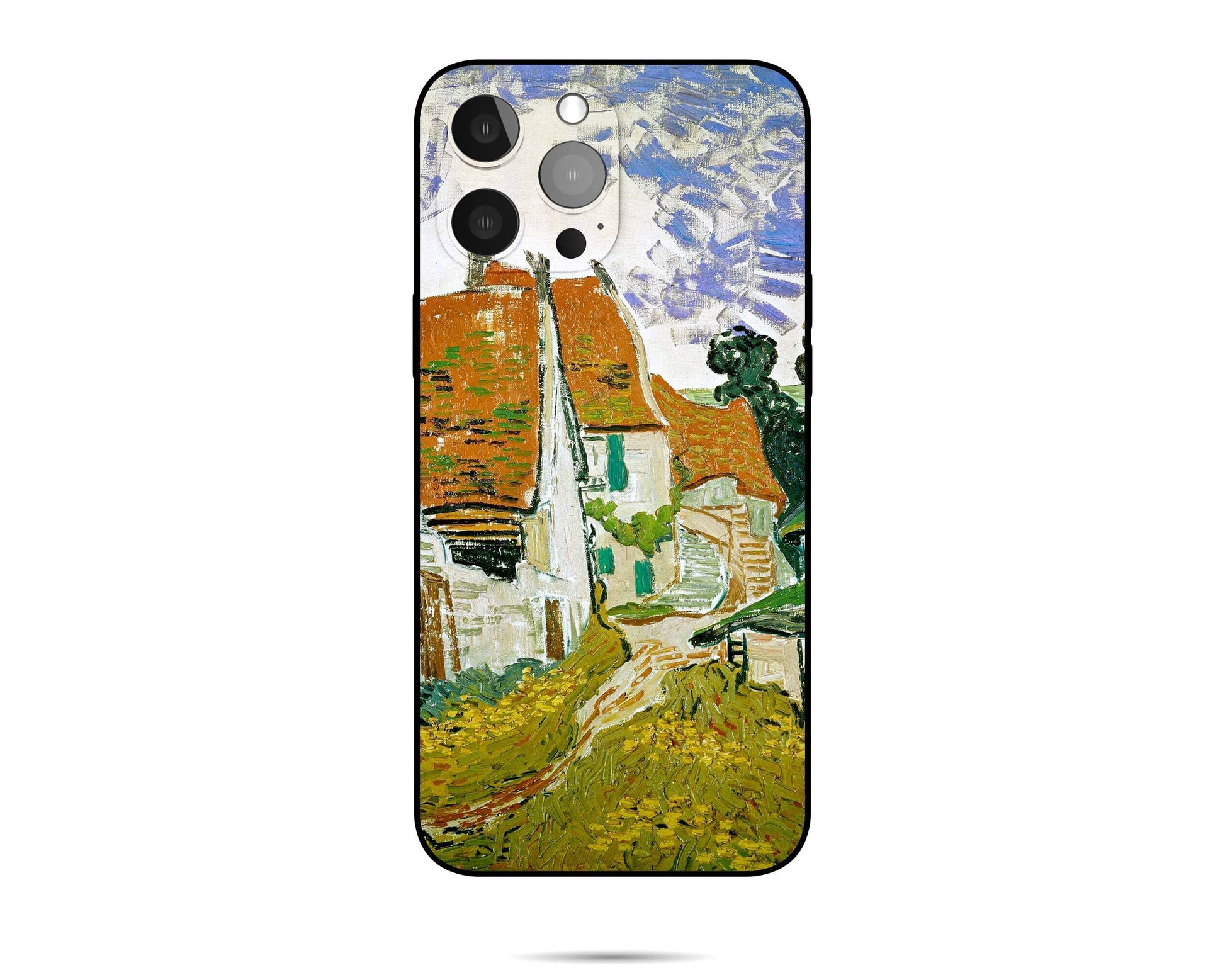 Iphone 14 Case Of Vincent Van Gogh Painting Street In Auvers, Iphone 11 Case, Iphone X Case, Aesthetic Phone Case, Iphone Case Silicone