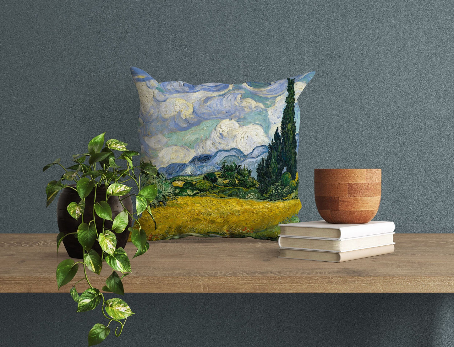 Vincent Van Gogh Wheat Field with Cypresses Pillow Case, Abstract Pillow, Soft Pillow Cases, 18 X 18 Pillow Covers, Housewarming Gift