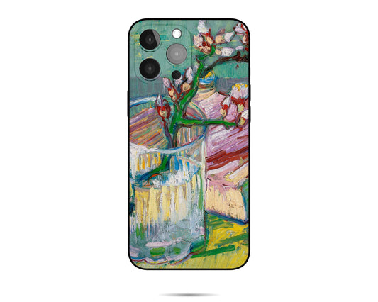 Vincent Van Gogh Blossoming Almond Branch In A Glass With A Book Iphone Case, 11 Pro Case, Iphone Xs Case, Iphone 8 Plus Case, Silicone Case