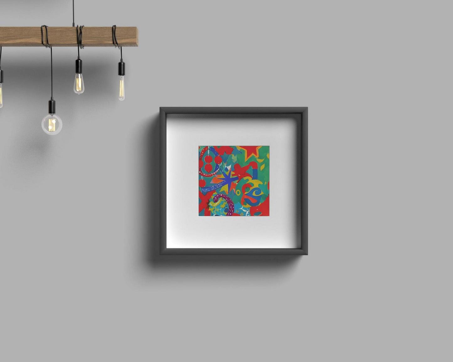 Christmas Decorations Canvas Print, Poster Art, Abstract Print, Square, Kids Wall Art, Framed Art Print, Print From Original Painting