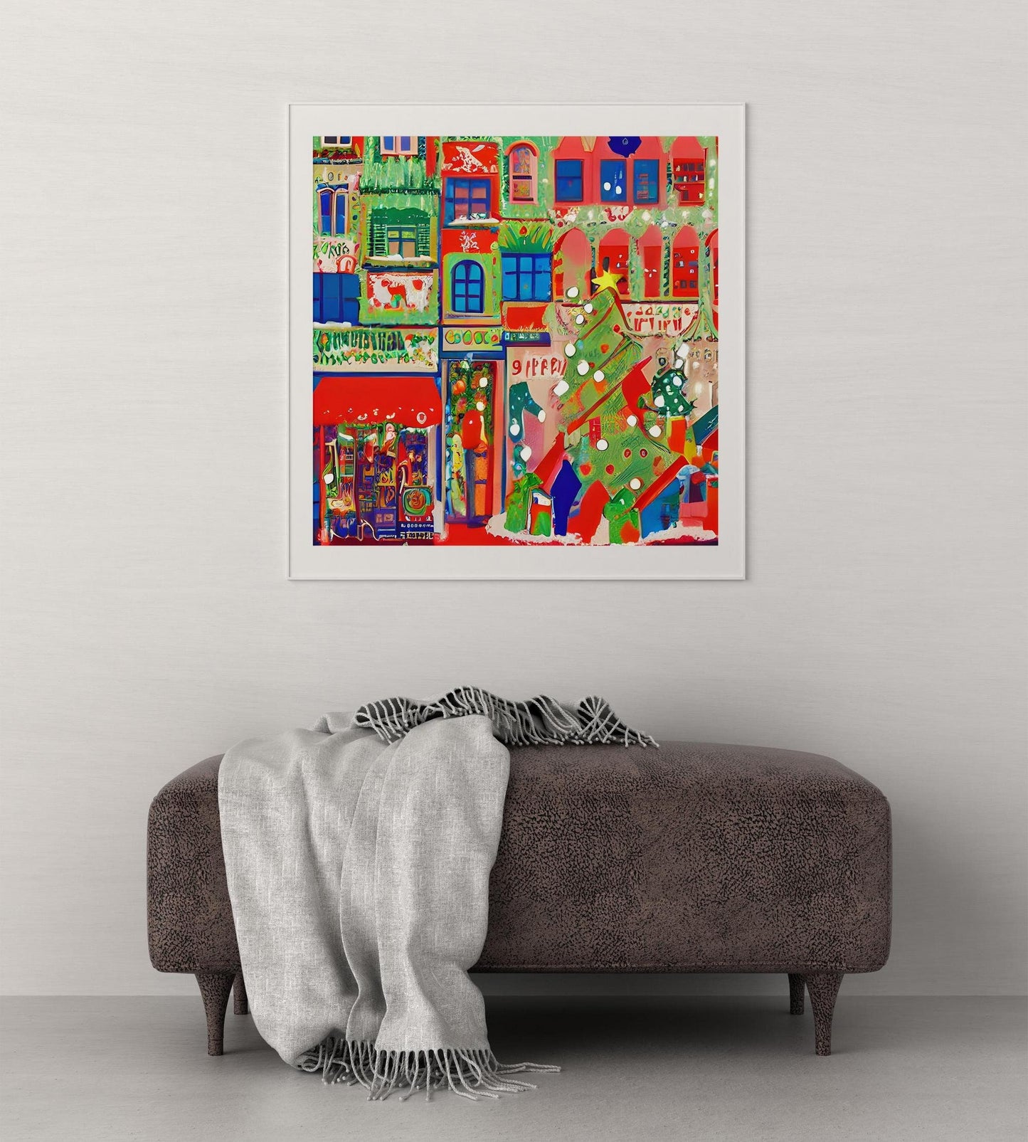 Shop Windows With Christmas Decorations Canvas Print, Poster Art, Abstract Print, Wall Decor Poster, Framed Canvas, Fine Art Poster
