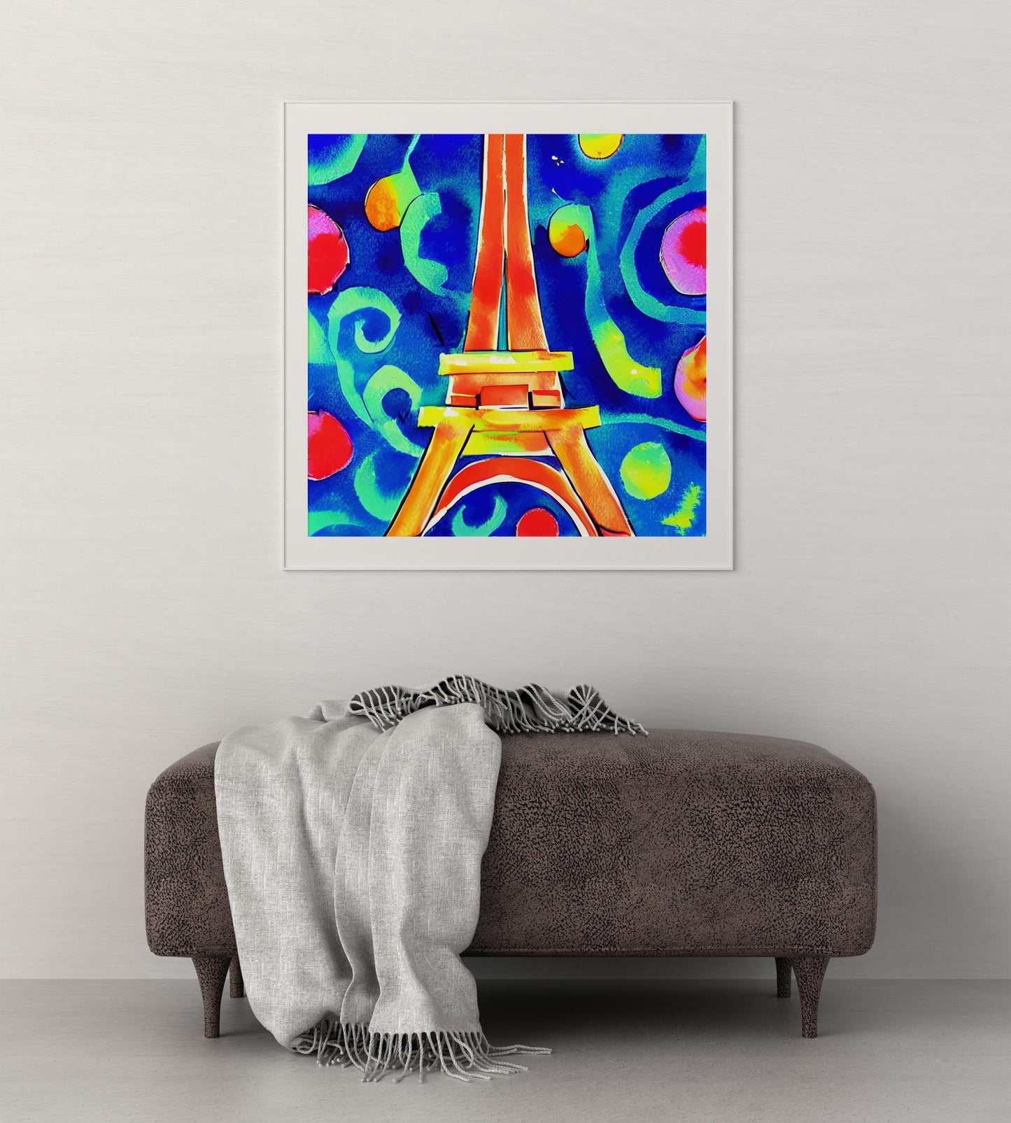 Eiffel Tower at night Art Print from Original Painting, Watercolor Print, Travel Poster, Kid's Room Decor, Modern Art, Fine Art Framed