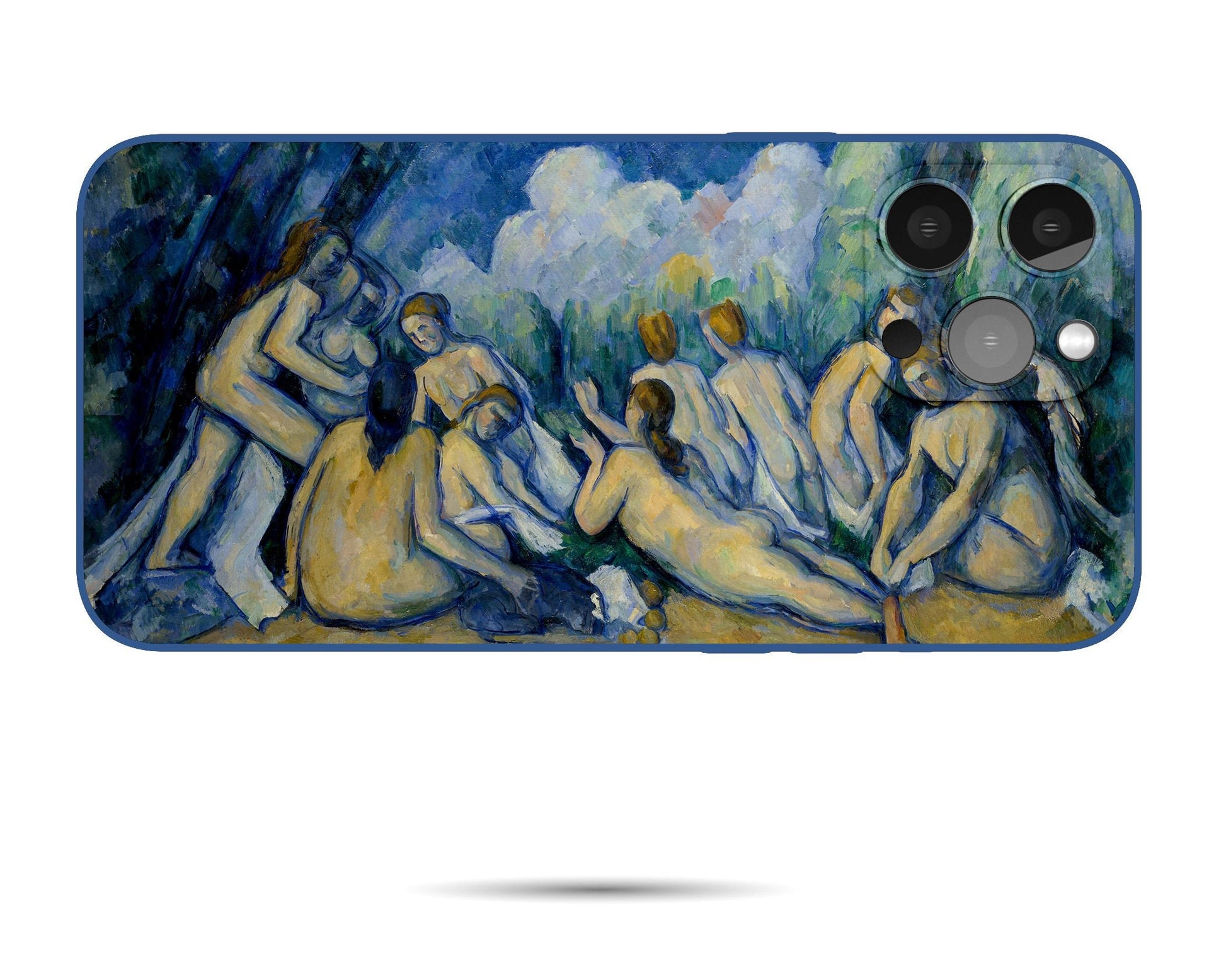 Iphone Case Of Paul Cézanne Famous painting Large Bathers, Iphone Se 2020, iPhone 14 Case, Aesthetic Phone Case, Birthday Gift Silicone Case