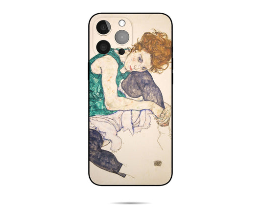Iphone 14 Case Of Egon Schiele Famous Painting, Iphone 13 Pro Max, Colorful, Aesthetic Phone Case, Iphone Protective Case, Iphone Case Matte