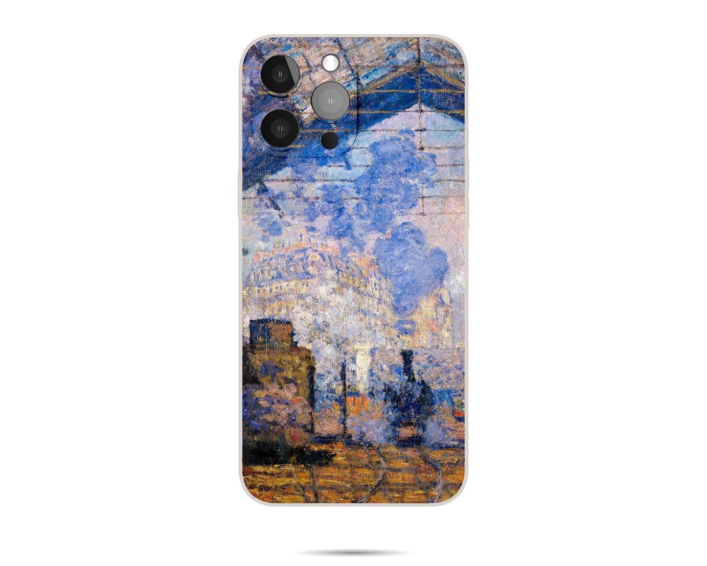 Claude Monet Painting Saint Lazare Train Station Iphone Case, Iphone 12 Pro Max, Iphone X, Iphone 8 Plus Case Art, Iphone Case Silicone