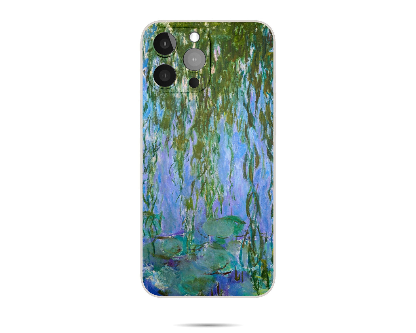 Claude Monet Famous Art Water Lilies And Willow Tree Branches Iphone Case, Iphone 11 Case, Designer Iphone Case, Iphone Case Protective