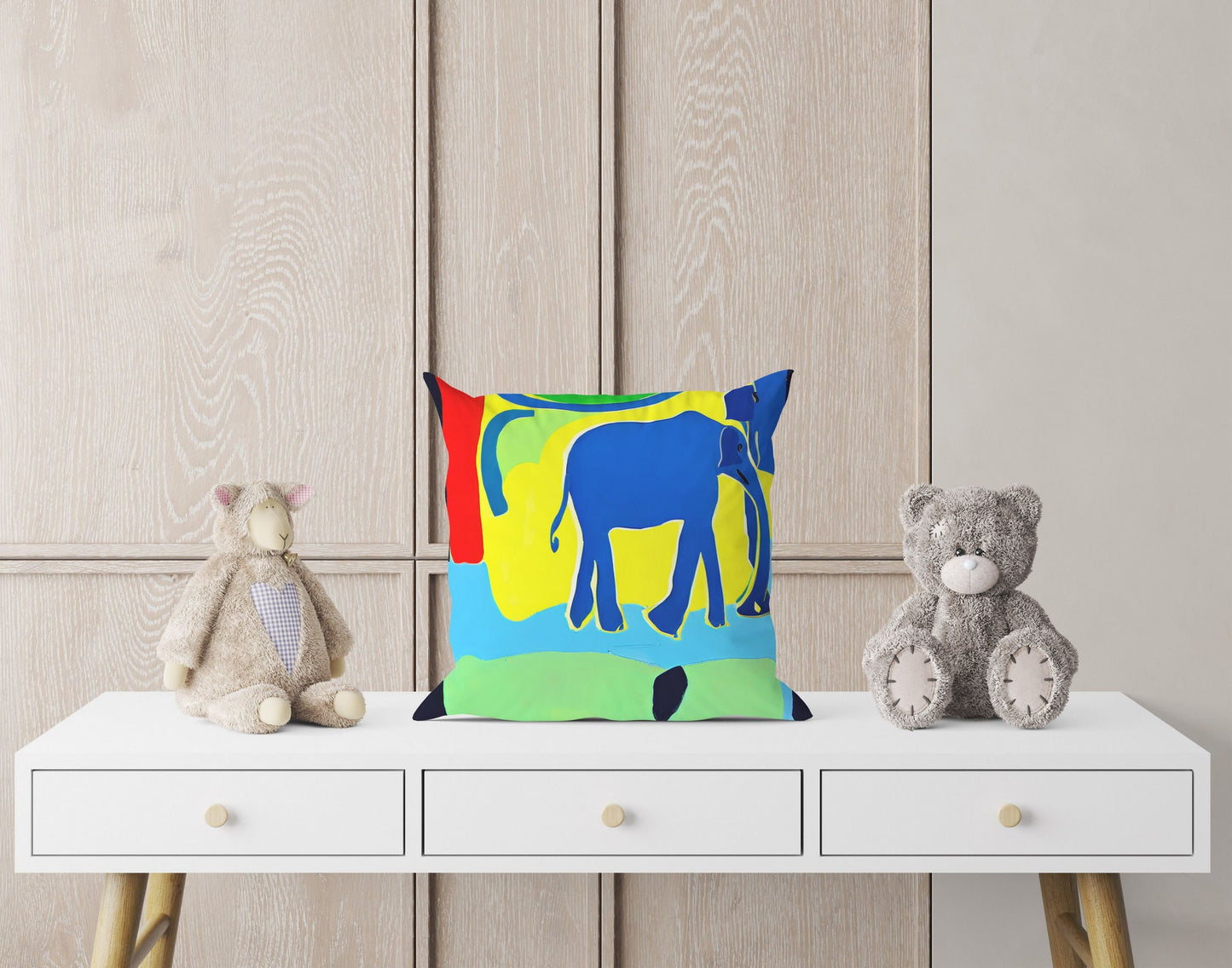 Modern Art African Wildlife Elephant, Decorative Pillow, Abstract Throw Pillow Cover, Comfortable, Housewarming Gift, Pillow Cases For Kids