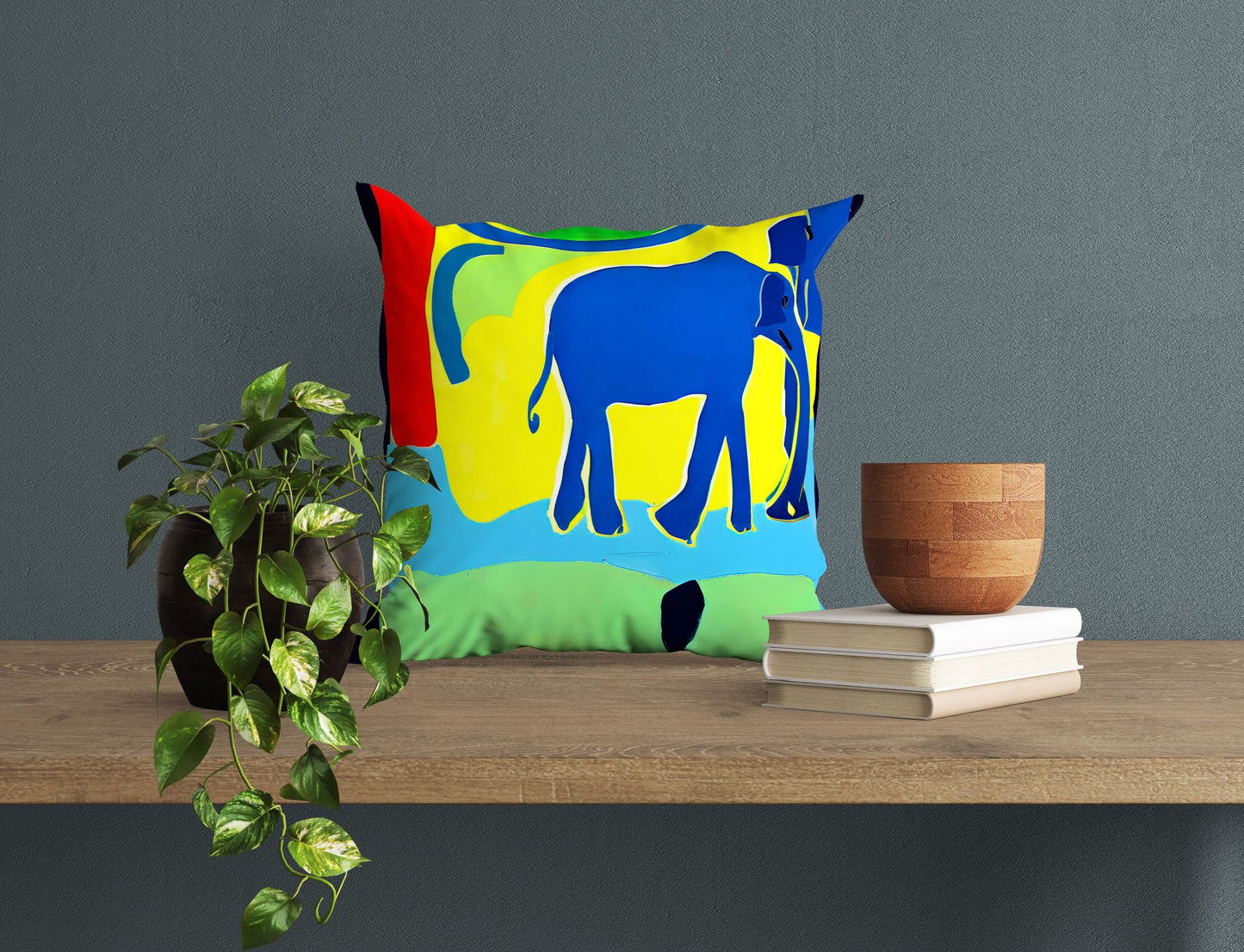 Modern Art African Wildlife Elephant, Decorative Pillow, Abstract Throw Pillow Cover, Comfortable, Housewarming Gift, Pillow Cases For Kids