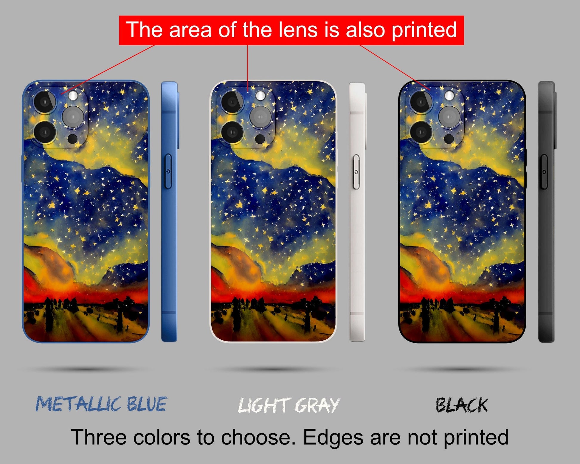 George Miller Original Watercolor Starry Night Iphone Case, Iphone 13 Pro Max, Iphone Xs, Iphone 8 Plus Case Art, Aesthetic Phone Case
