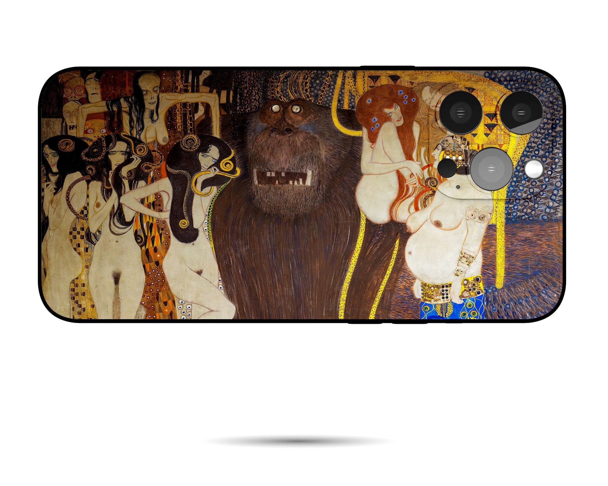 Iphone Case Of Gustav Klimt Painting Beethoven Frieze-The Hostile Powers, Iphone 8 Plus Case, Aesthetic Iphone, Iphone Case Protective