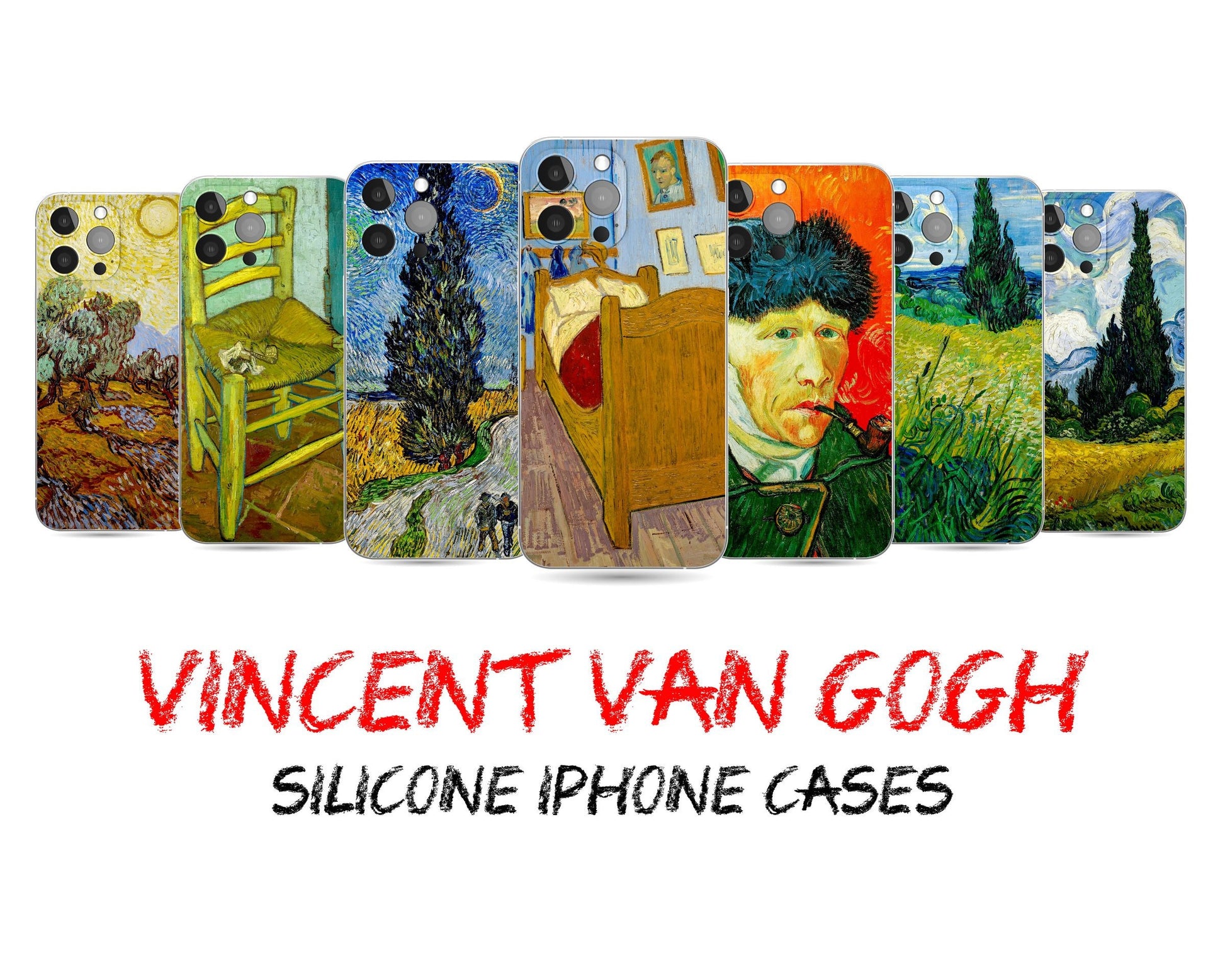 Vincent Van Gogh Iphone 14 Pro Case, Iphone Xr, Iphone 8 Plus Case Art, Aesthetic Phone Case, Iphone Case Protective, Iphone Case Silicone