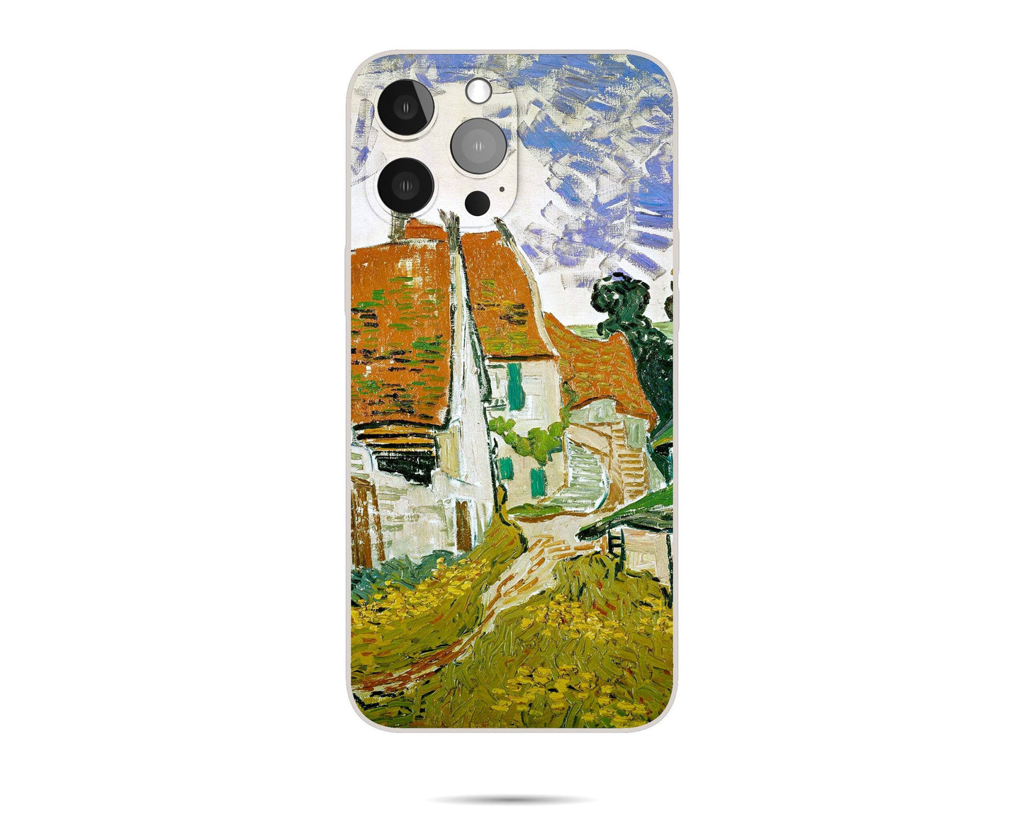 Iphone 14 Case Of Vincent Van Gogh Painting Street In Auvers, Iphone 11 Case, Iphone X Case, Aesthetic Phone Case, Iphone Case Silicone