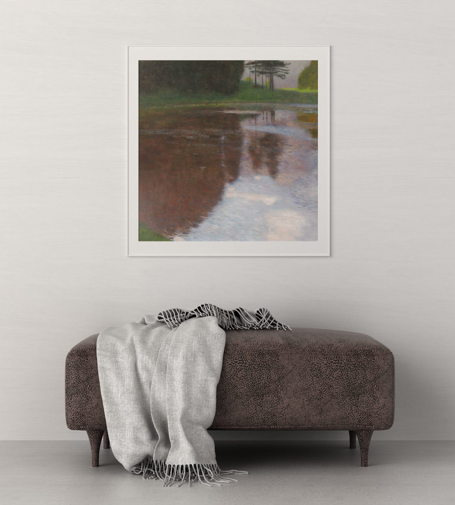 Gustav Klimt Painting A Morning By The Pond Canvas Print, Masterpiece Print, Large Canvas Art, Fashion Wall Art Print, Fine Art Print
