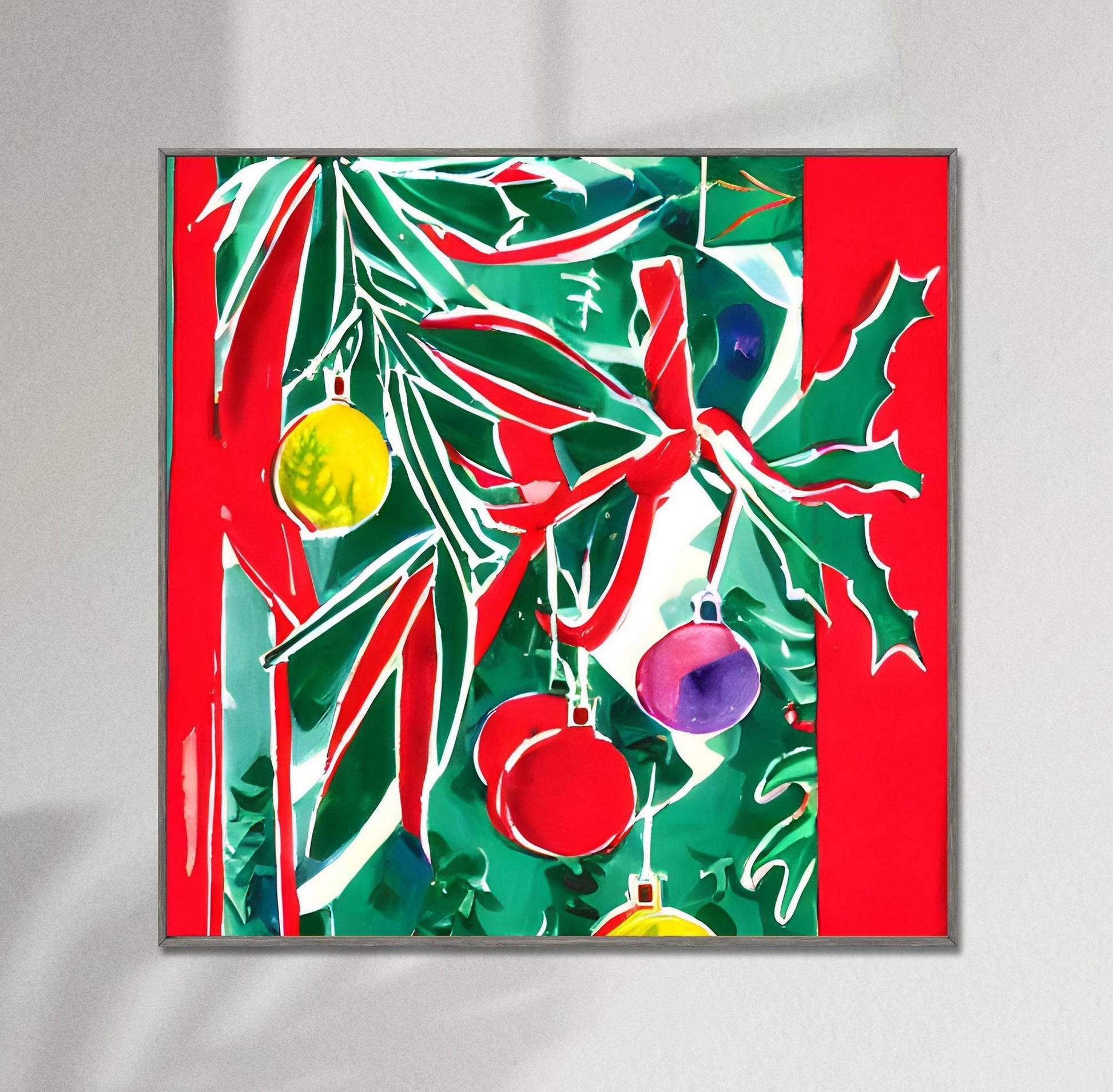 Christmas Decorations Canvas Print, Poster, Abstract Print, Living Room Wall Art, Framed Art Print, Print From Original Painting