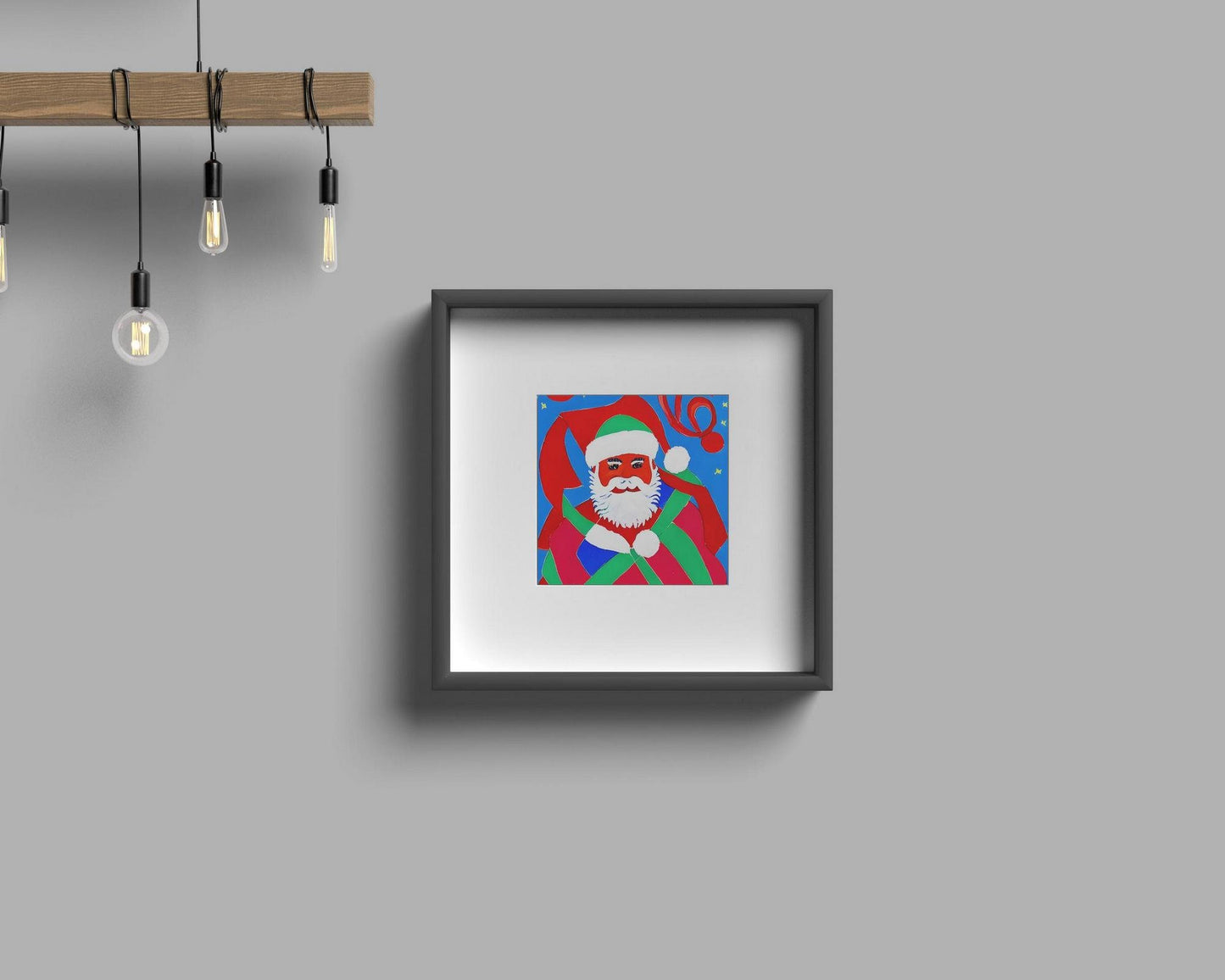 Christmas Gift Santa Claus Canvas Print, Poster, Abstract Print, Vivid Color, Minimalistic, Home Decor, Framed Art Print, Fine Art Poster