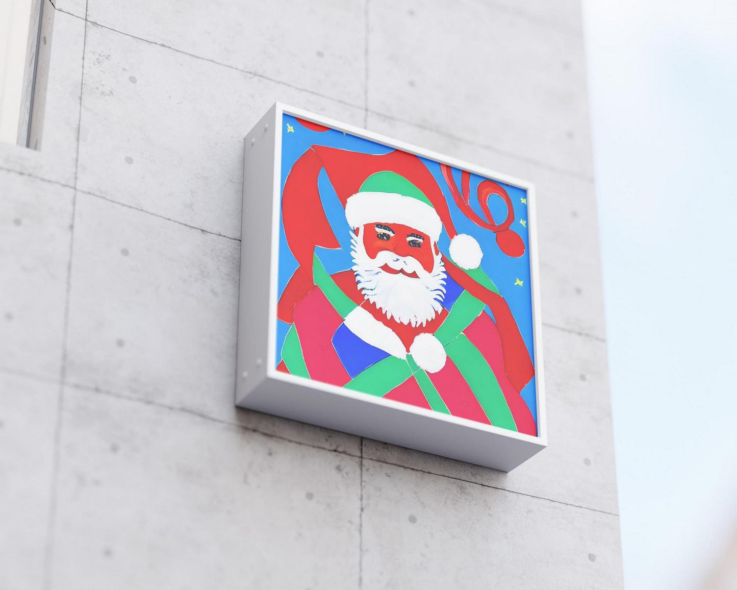 Christmas Gift Santa Claus Canvas Print, Poster, Abstract Print, Vivid Color, Minimalistic, Home Decor, Framed Art Print, Fine Art Poster