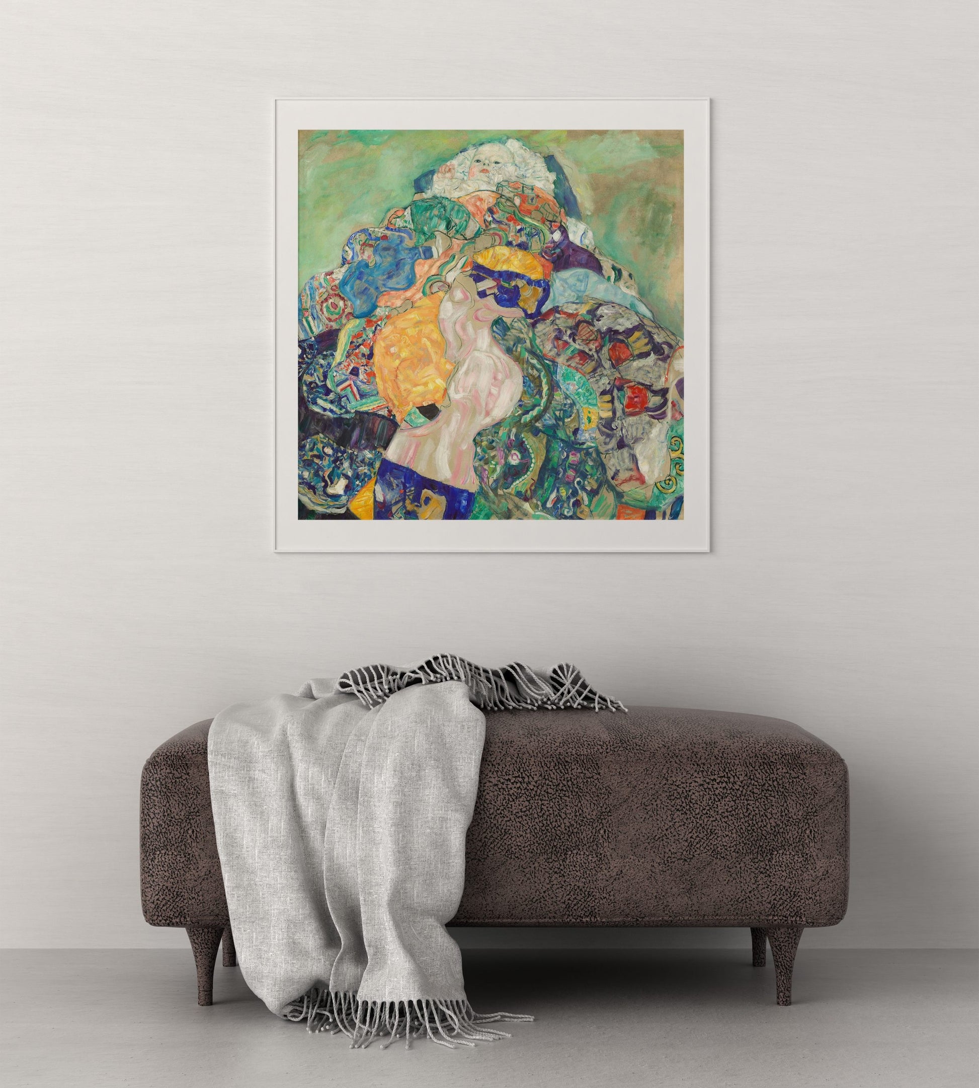Gustav Klimt Painting Baby (Cradle) Canvas Print, Art Poster, Masterpiece, Large Wall Art, Bedroom Wall Art, Framed Canvas, Fine Art Print