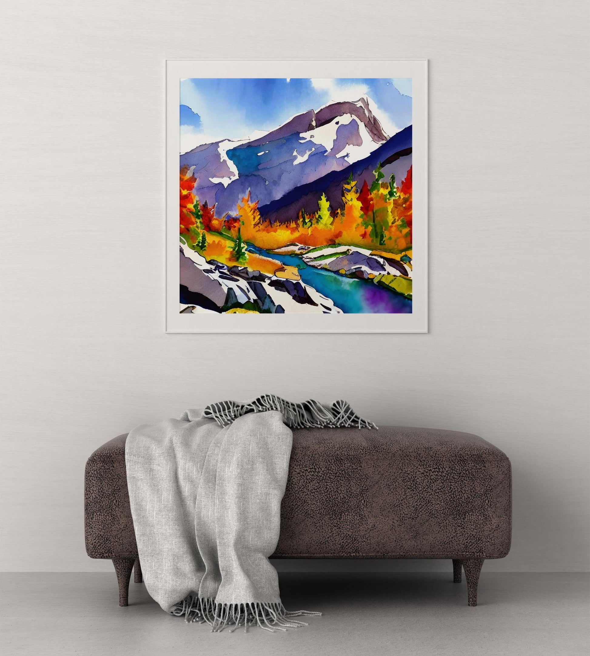 Usa Travel Poster, Travel Wall Art, Glacier Creek Autumn, Rocky Mountain National Park, Living Room Decor, Framed Canvas, Fine Art Print
