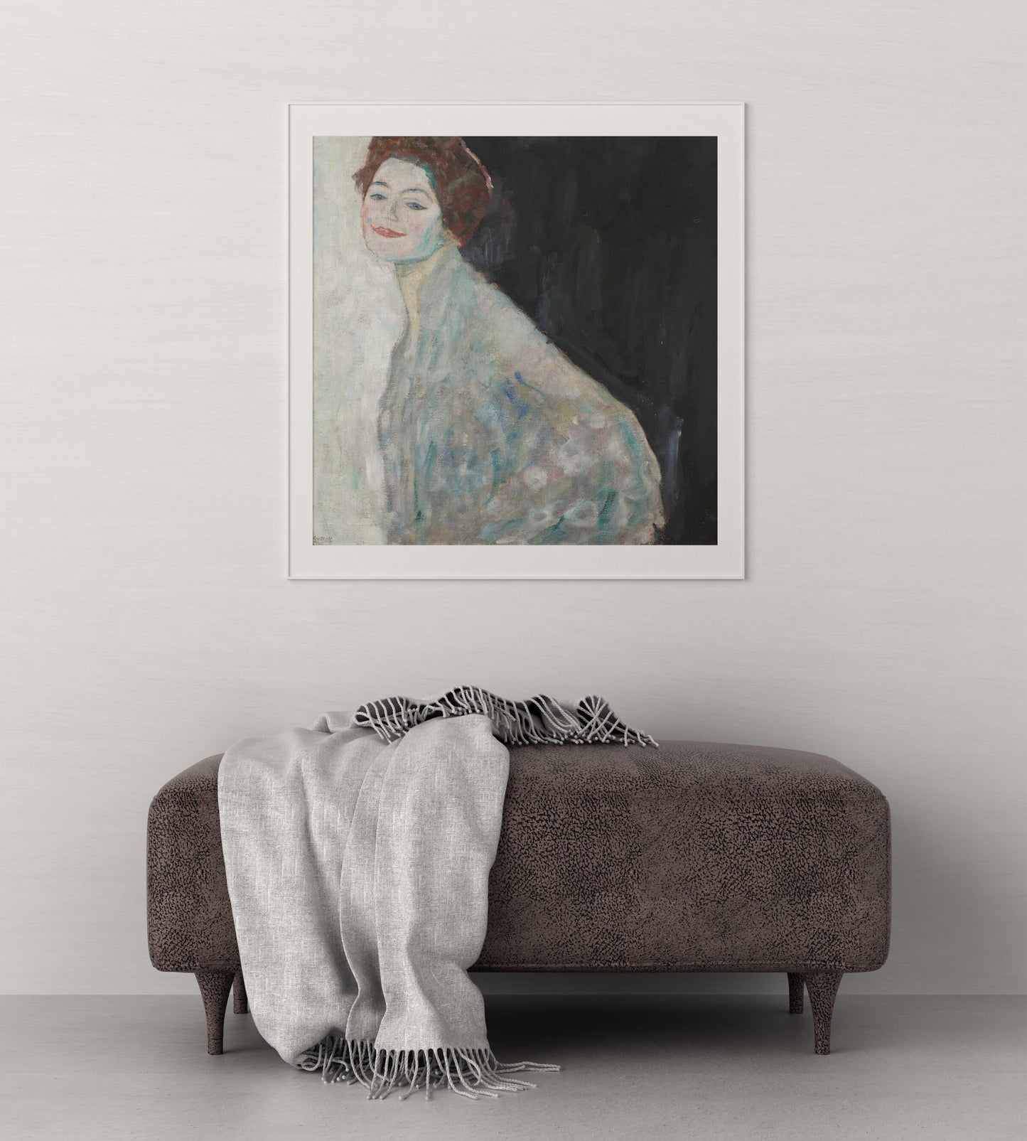 Gustav Klimt Painting Lady In White Canvas Print, Art Poster, Masterpiece Print, Large Wall Art, Fashion Wall Art Print, Birthday Gift