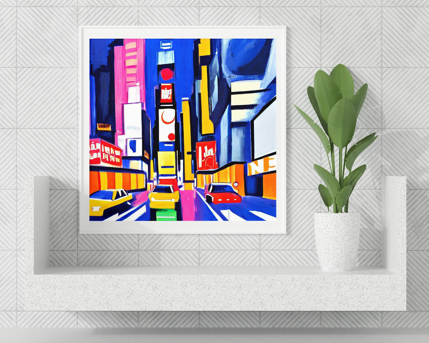 New York Times Square At Night Nyc Wall Art, Art Print, Travel Print, New York Travel Print, Abstract Art, Home Wall Art, Framed Canvas