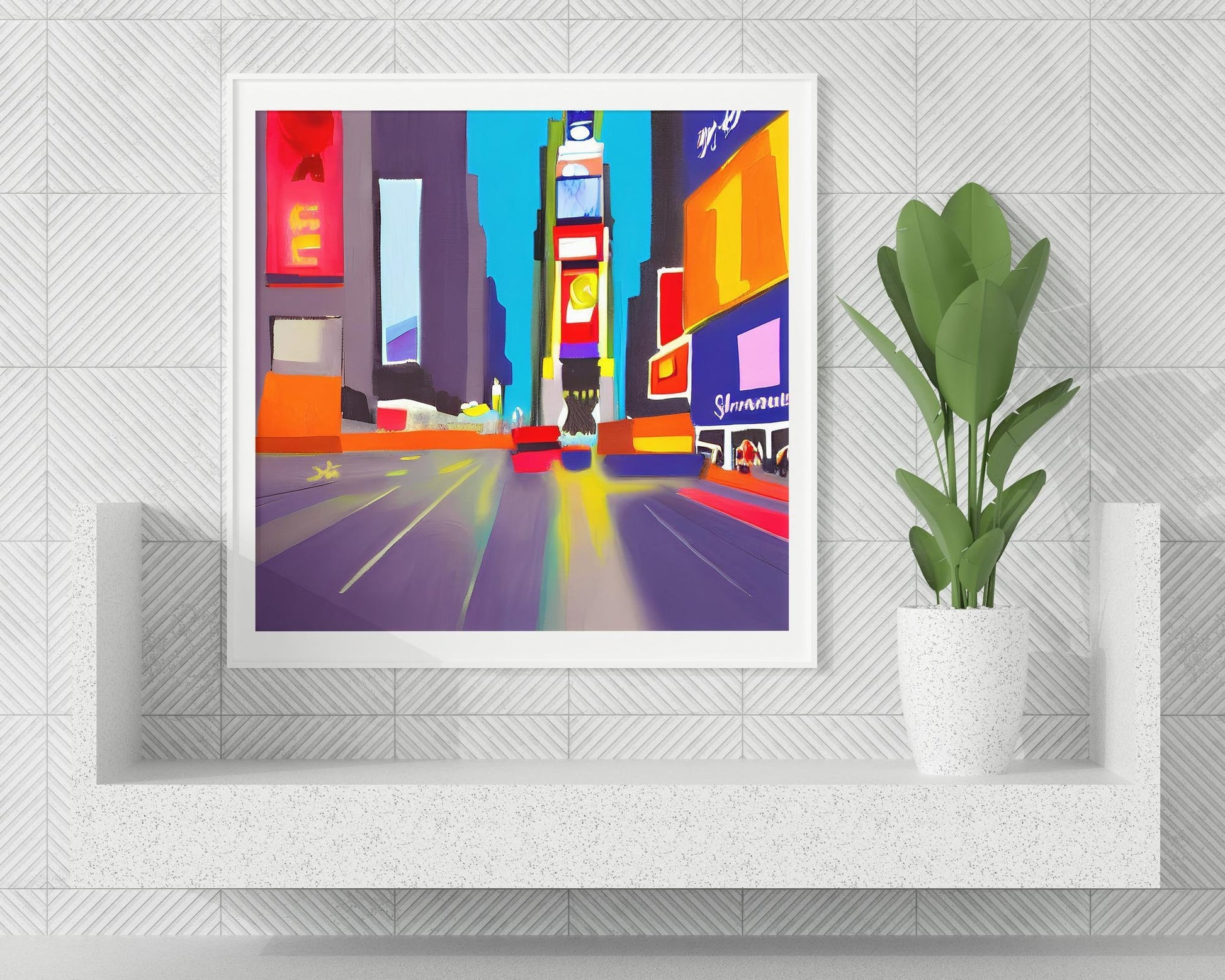 New York Times Square At Night Nyc Wall Art, Canvas Print, Framed Travel Poster, New York Travel Print, Framed Art Print, Fine Art Poster