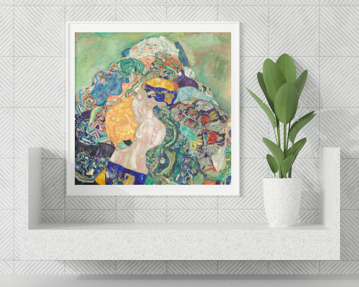 Gustav Klimt Painting Baby (Cradle) Canvas Print, Art Poster, Masterpiece, Large Wall Art, Bedroom Wall Art, Framed Canvas, Fine Art Print