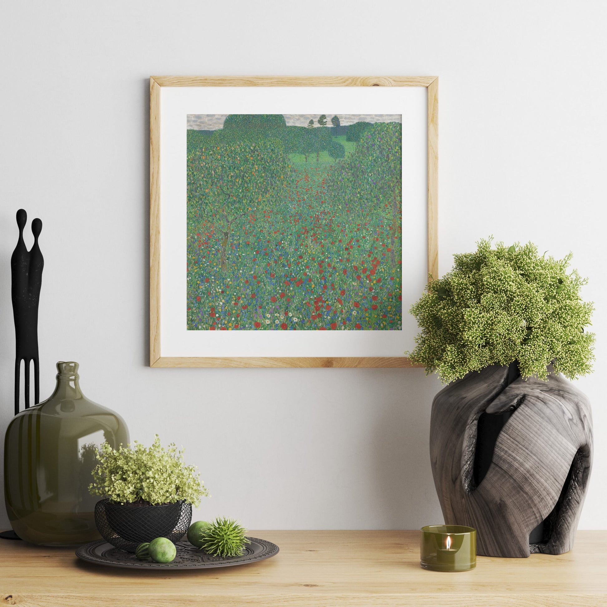 Gustav Klimt Painting Flowering Poppies Canvas Print, Poster, Masterpiece Print, Large Wall Art Print, Framed Canvas, Fine Art Print