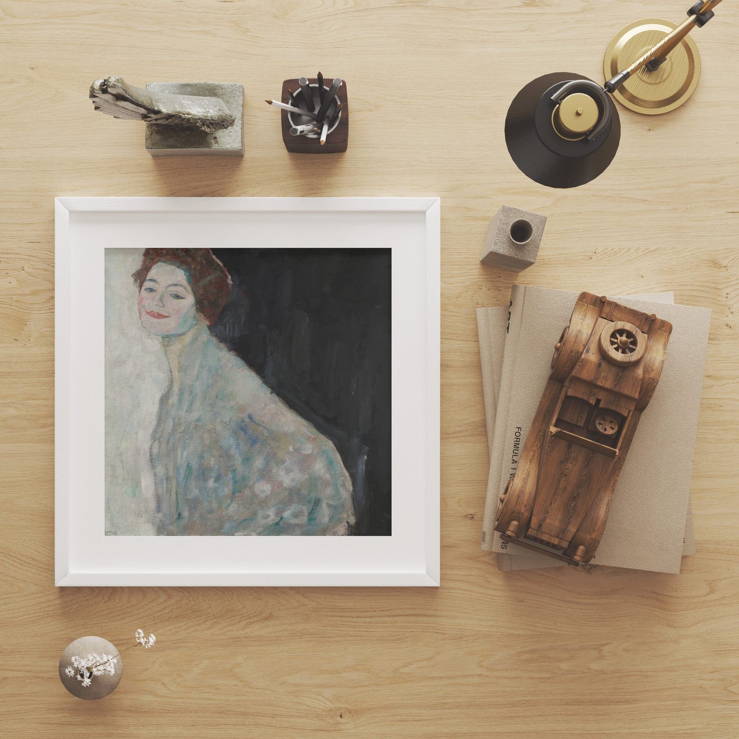 Gustav Klimt Painting Lady In White Canvas Print, Art Poster, Masterpiece Print, Large Wall Art, Fashion Wall Art Print, Birthday Gift