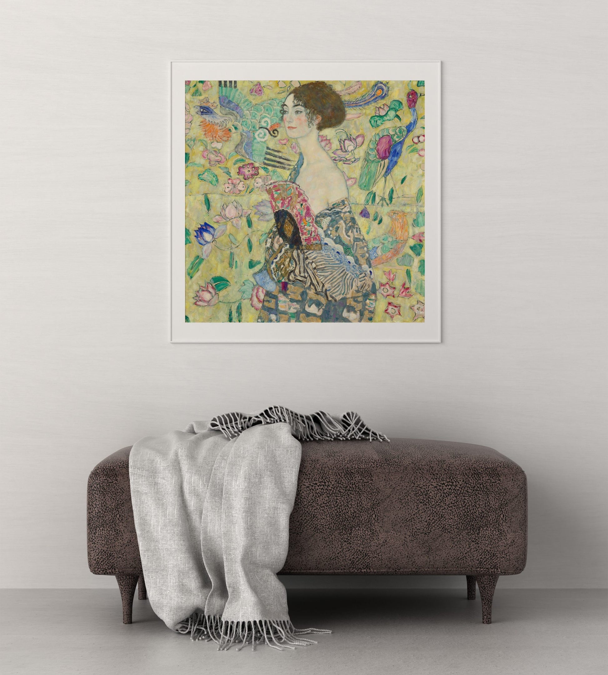 Gustav Klimt Painting Lady With Fan Canvas Print, Wall Art, Masterpiece Print, Large Art Print, Modern Wall Art, Bedroom Wall Art