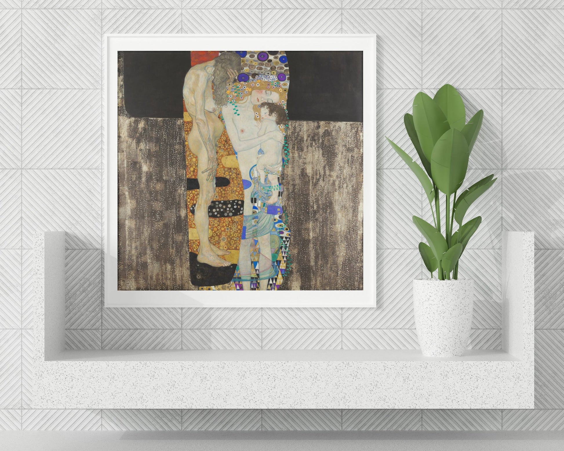 Gustav Klimt Painting The Three Ages Of Woman Canvas Print, Canvas Art, Large Poster, Aesthetic Room Decor, Framed Canvas, Fine Art Poster