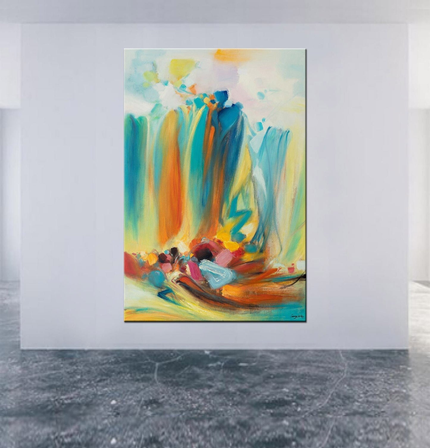 Contemporary Masterpiece: Original Abstract Oil Painting - 32x48 inches Ready to Hang - Enhance Your Space with Artistic Flair