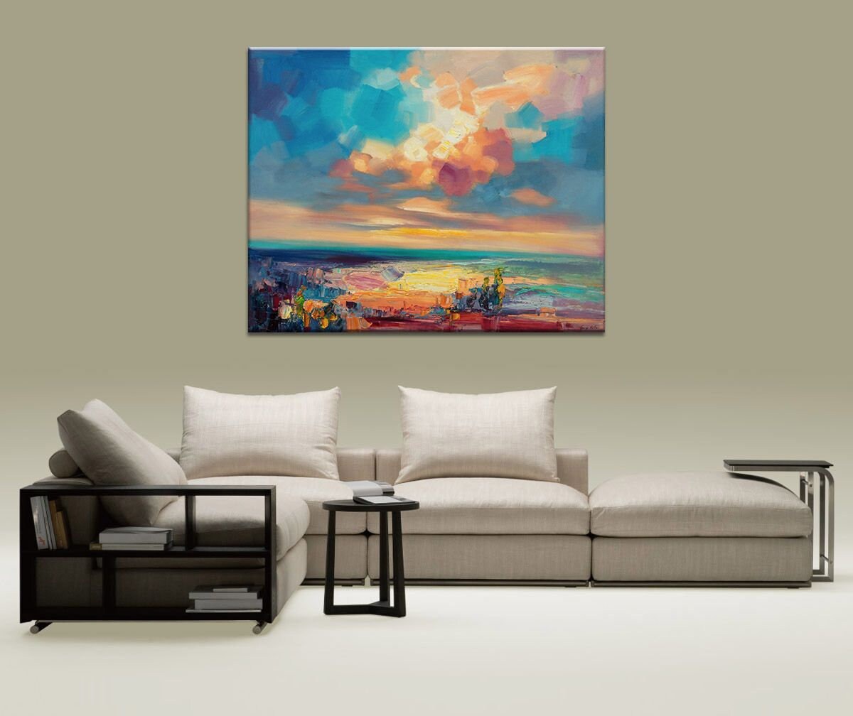Abstract Landscape Oil Painting, Canvas Wall Art, Wall Art Painting, Landscape Wall Art, Large Canvas Art, Handmade Painting, Contemporary