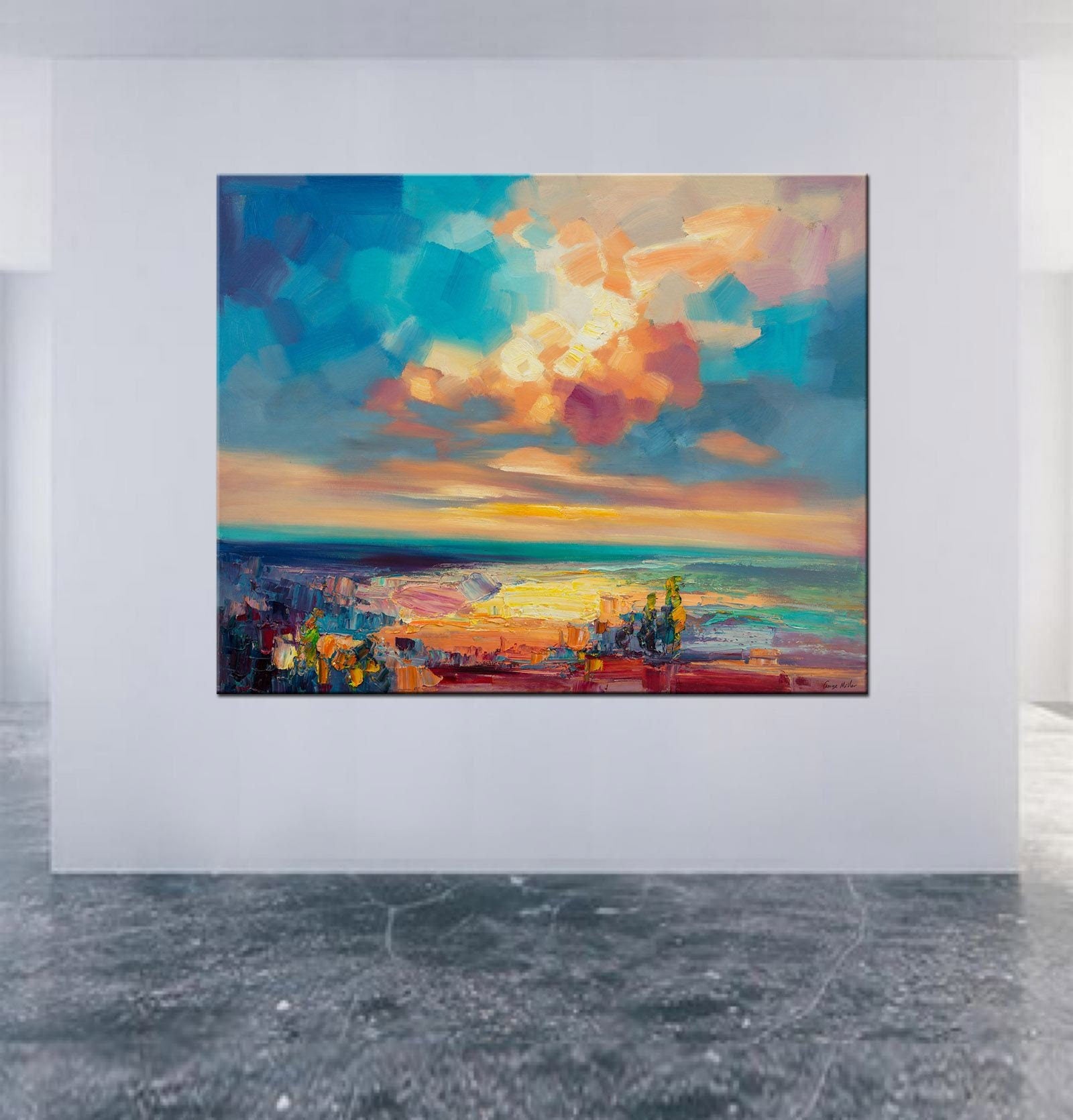 Abstract Landscape Oil Painting, Canvas Wall Art, Wall Art Painting, Landscape Wall Art, Large Canvas Art, Handmade Painting, Contemporary