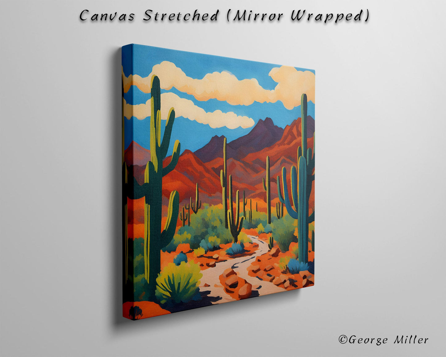 Bajada Loop Drive In Tucson Mountain District, Saguaro National Park Usa Travel Print, Canvas Wraps, Print From Original Painting