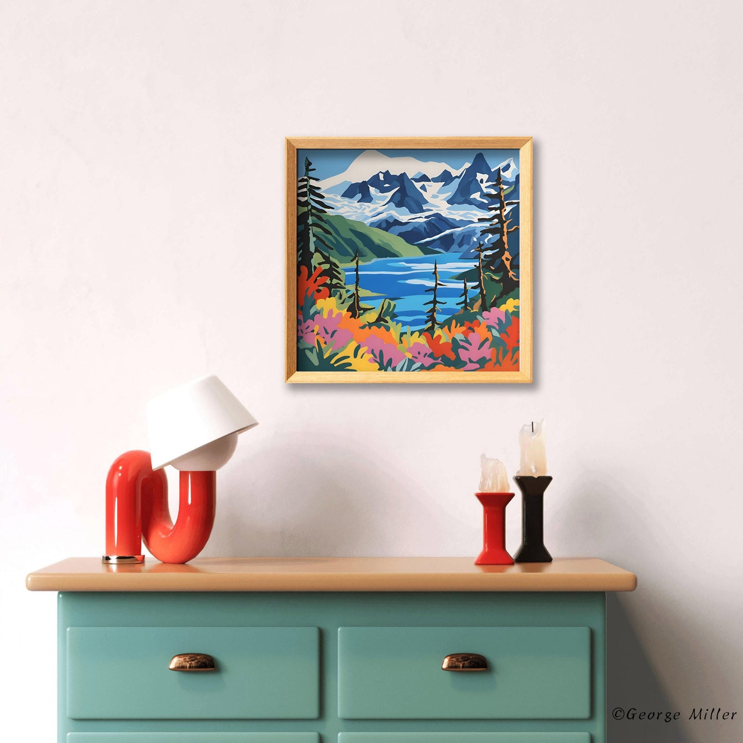 Glacier National Park, Montana Usa Travel Print, Contemporary Art, Living Room Wall Art, Canvas Wraps, Print From Original Painting