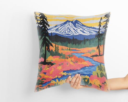 Lassen Volcanic National Park Pillow Case, Usa Travel Pillow, Comfortable, Modern Pillow, 16X16 Case, Home Decor Pillow, Pillow For Kids