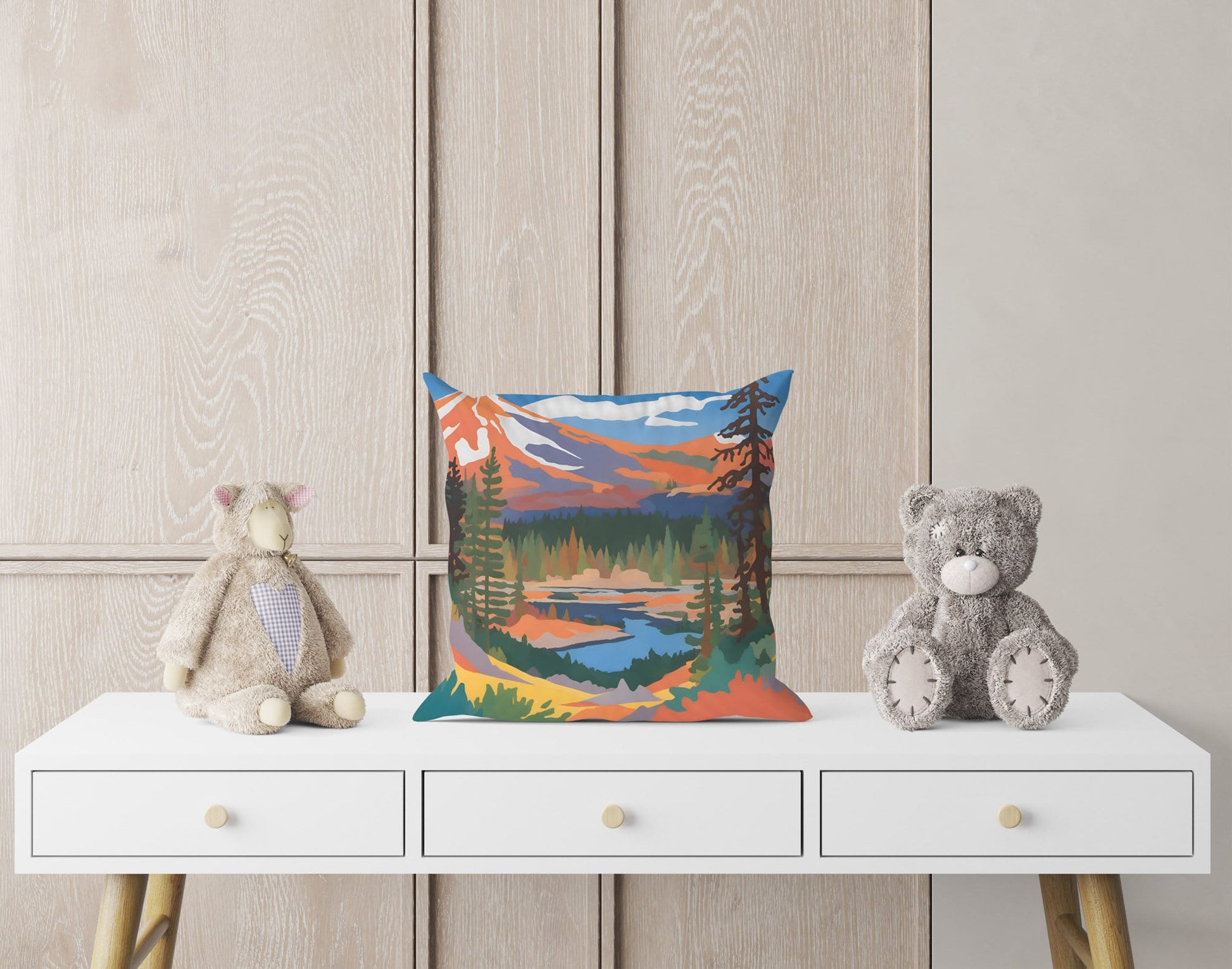 Lassen Volcanic National Park, Toss Pillow, Usa Travel Pillow, Art Pillow, Colorful Pillow Case, Home Decor Pillow, Holiday Gift