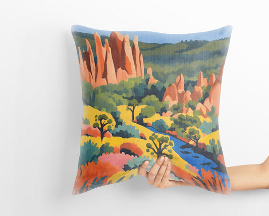 Pinnacles National Park Decorative Pillow, Usa Travel Pillow, Designer Pillow, Contemporary Pillow, Square Pillow, Housewarming Gift
