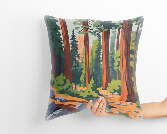 Sequoia National Park Pillow Case, Usa Travel Pillow, Designer Pillow, Beautiful Pillow, 16X16 Case, Farmhouse Pillow, Sofa Pillows