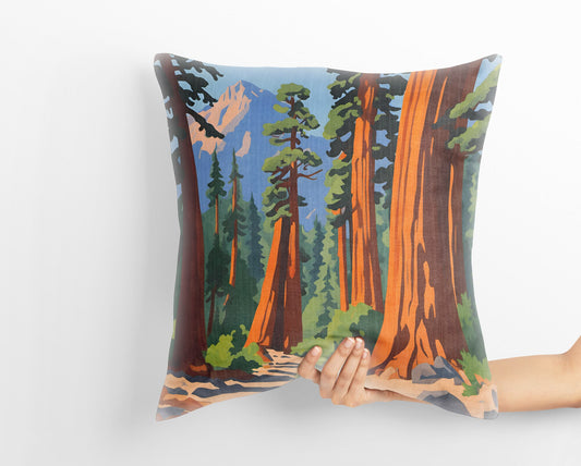 Sequoia National Park, Tapestry Pillows, Usa Travel Pillow, Designer Pillow, Beautiful Pillow, 16X16 Case, Home Decor Pillow, Abstract Decor