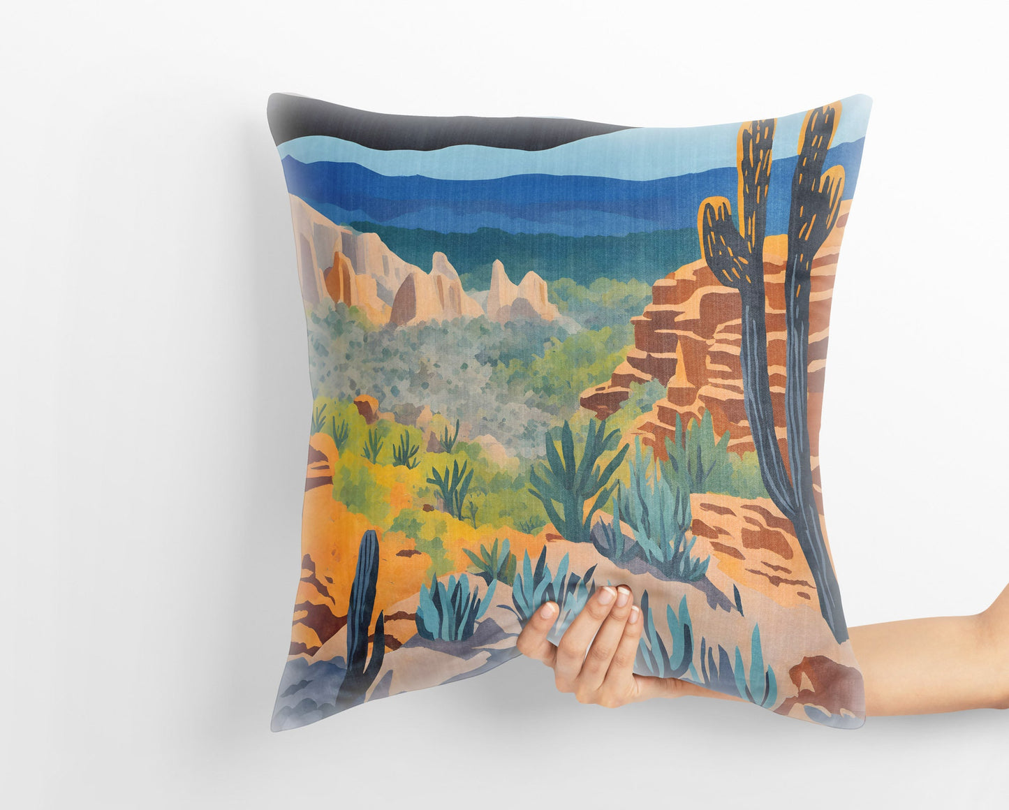Carlsbad Caverns National Park Throw Pillow, Usa Travel Pillow, Designer Pillow, Beautiful Pillow, 16X16 Case, Housewarming Gift