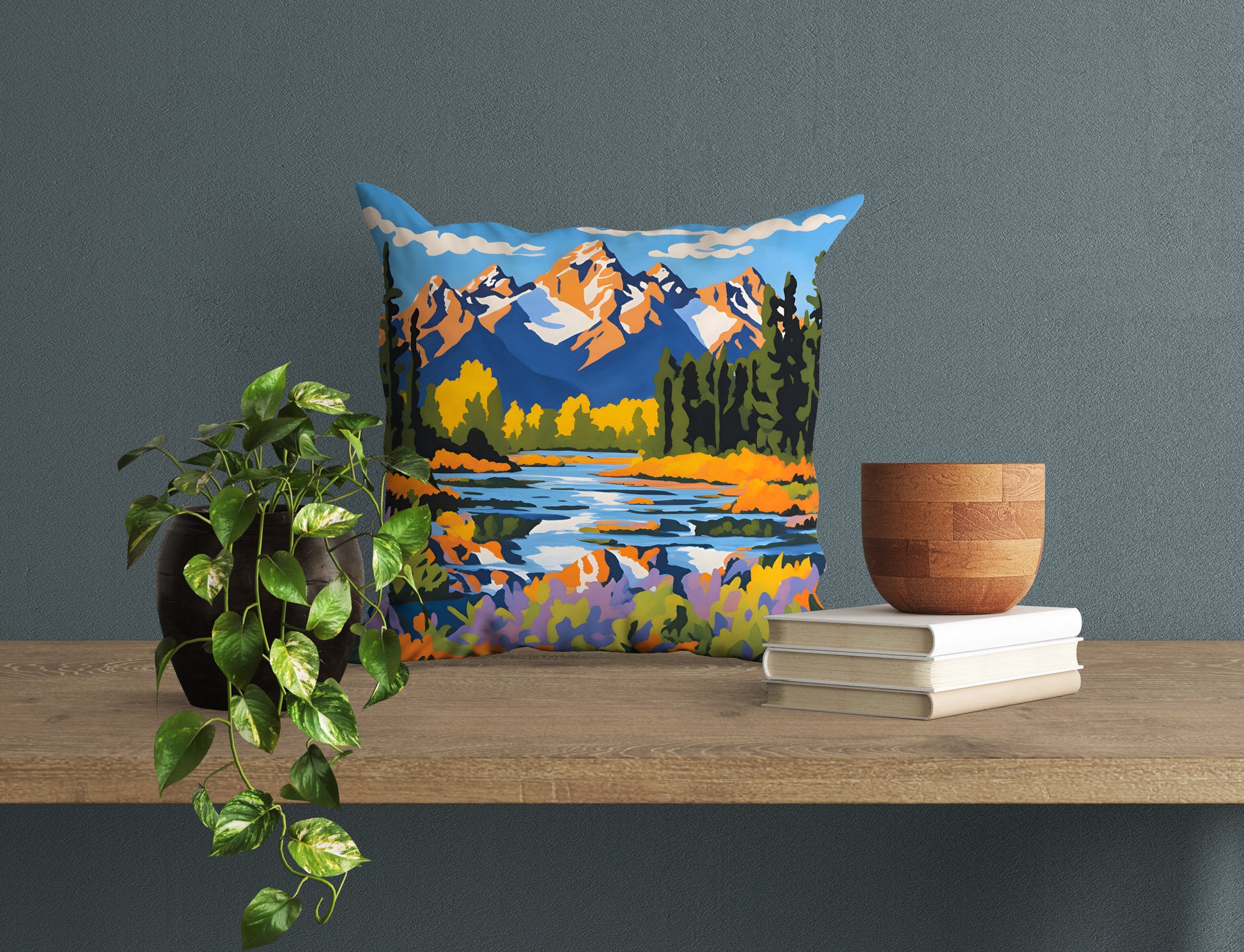 Grand Teton National Park, Wyoming Toss Pillow, Usa Travel Pillow, Art Pillow, Beautiful Pillow, 18 X 18 Pillow Covers, Playroom Decor