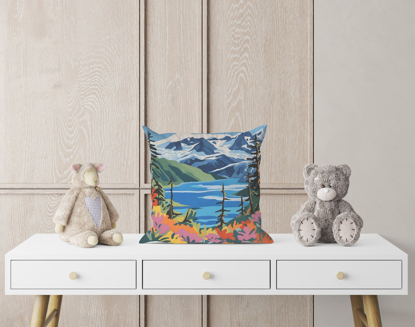 Glacier National Park, Montana, Decorative Pillow, Usa Travel Pillow, Art Pillow, Contemporary Pillow, 24X24 Pillow Case, Home And Living