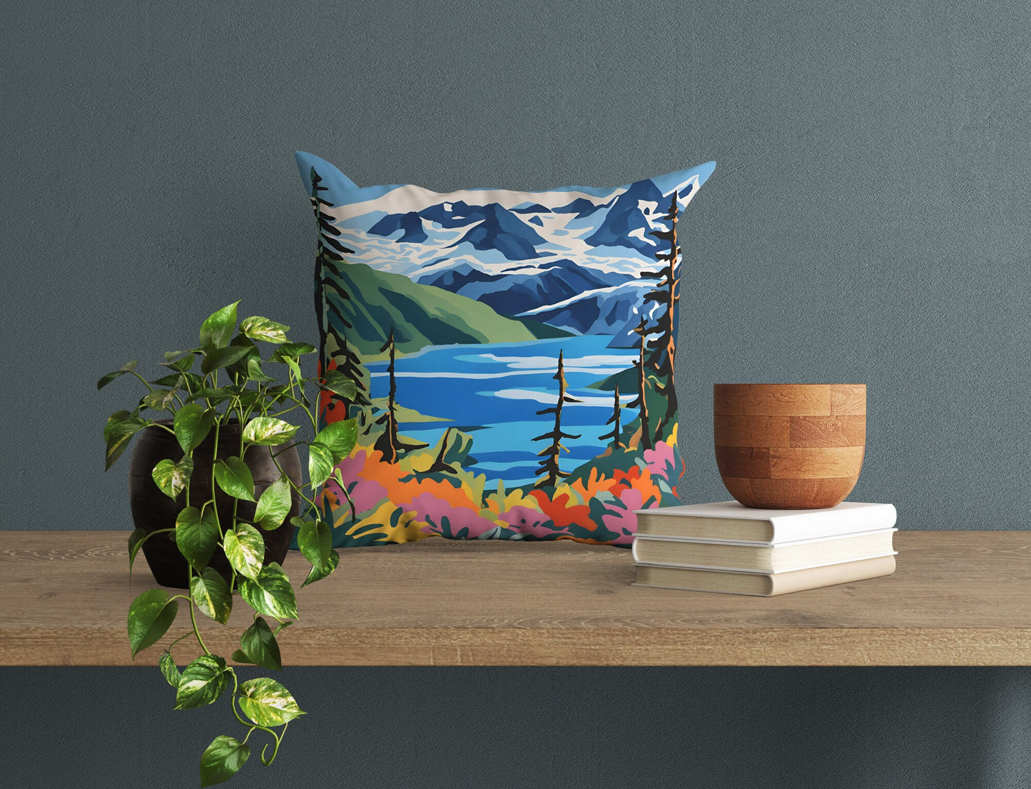 Glacier National Park, Montana, Decorative Pillow, Usa Travel Pillow, Art Pillow, Contemporary Pillow, 24X24 Pillow Case, Home And Living